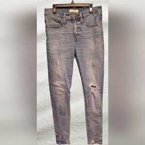 Madewell Faded Distressed Blue Skinny Jeans